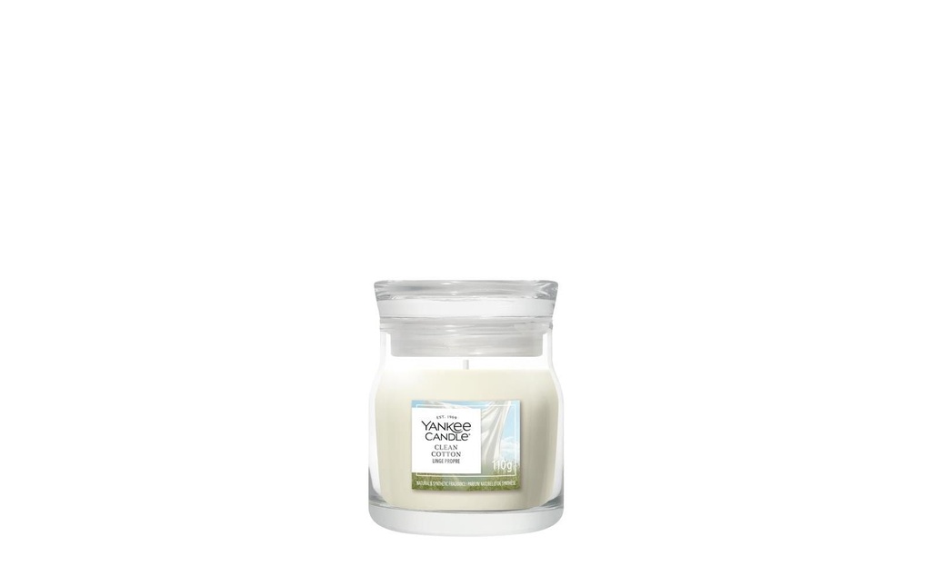 Yankee Candle Signature Bougie parfumée Clean Cotton Signature Small Jar
