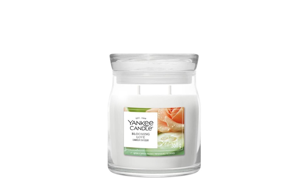 Yankee Candle Signature Bougie parfumée Blooming Love Signature Medium Jar