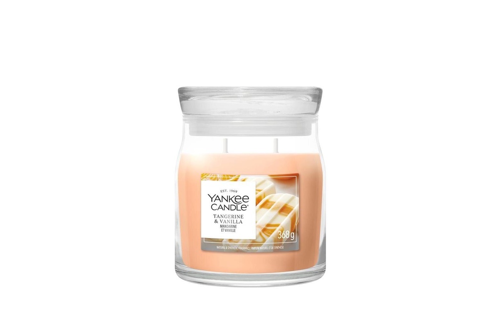Yankee Candle Signature Bougie parfumée Tangerine & Vanilla Signature Medium Jar