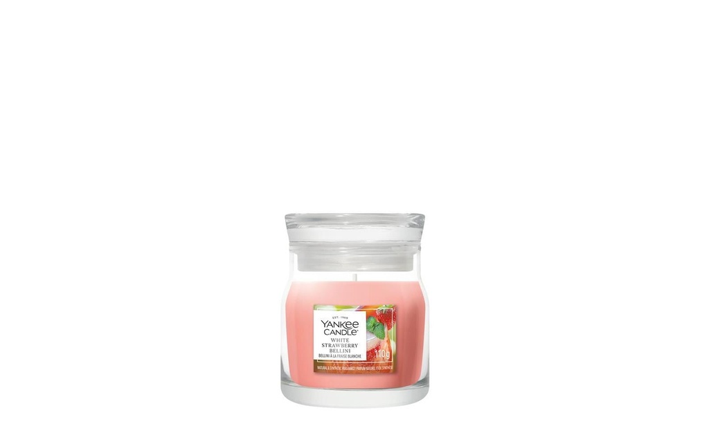 Yankee Candle Signature Bougie parfumée White Strawberry Bellini Signature Small Jar