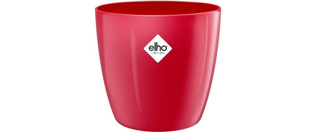 Elho Pot de fleur Brussels Diamond Round 1.4 l, Lovely Red