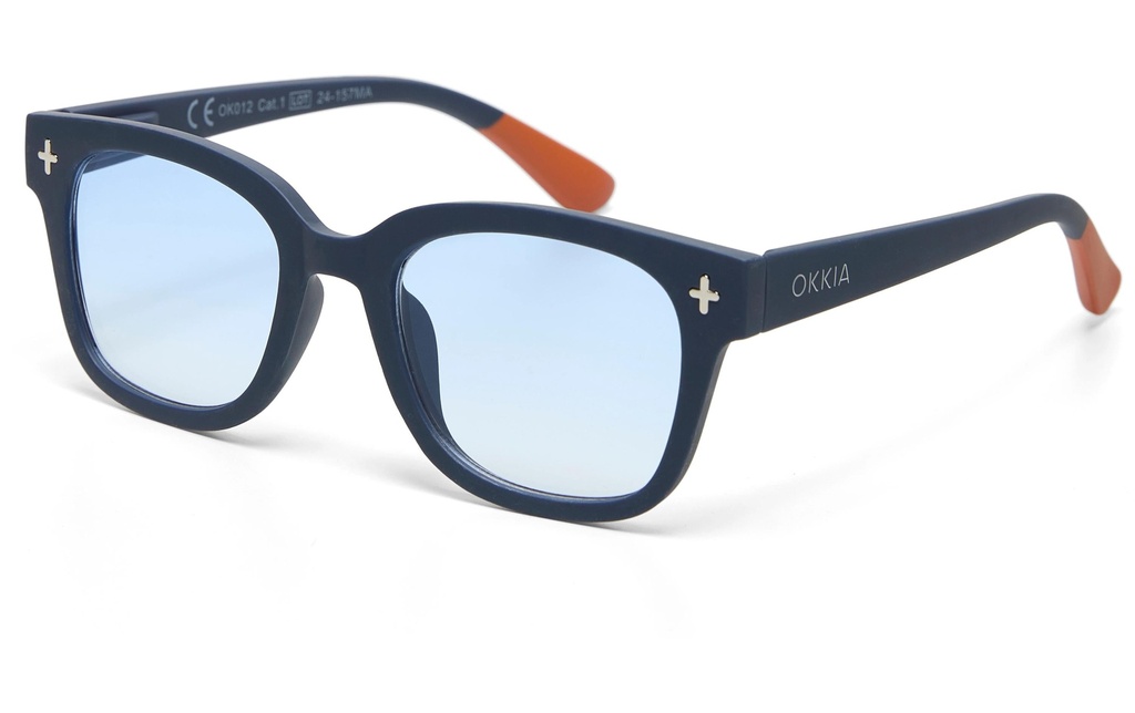 OKKIA Lunettes de soleil Giovanni Midnight, Lentille bleue