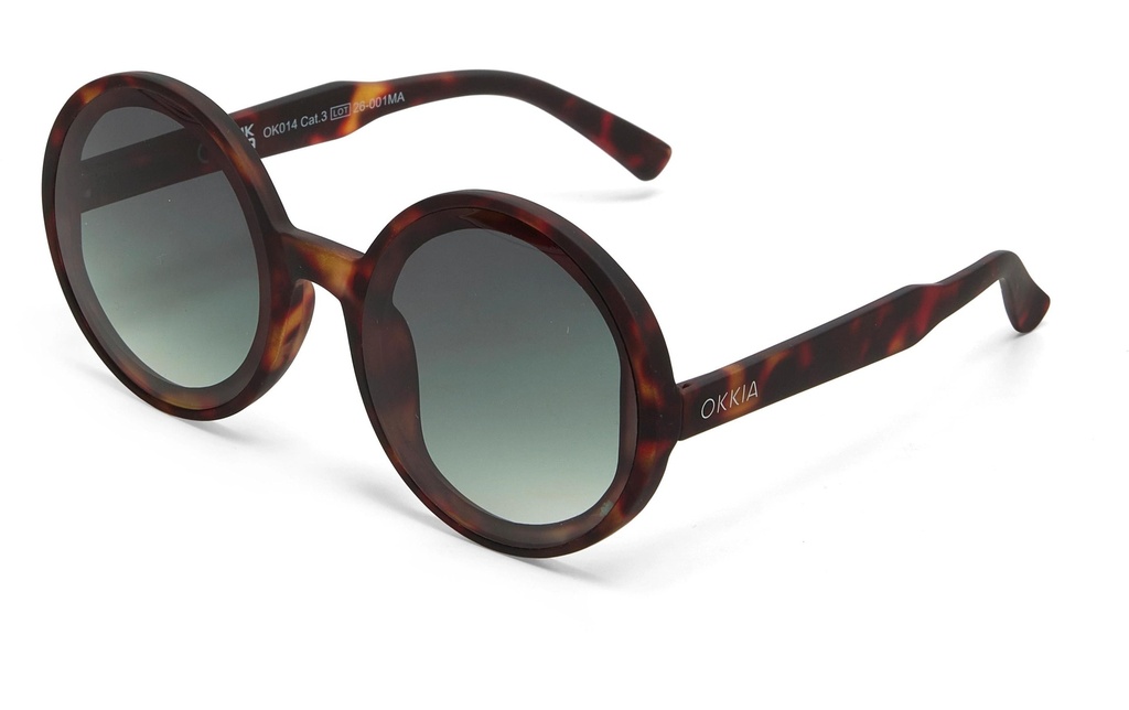 OKKIA Lunettes de soleil Monica Classic Havana, Lentille verte