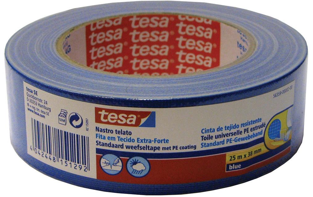 tesa 25 m x 38 mm, bleu 38 mm x 25 m, Bleu