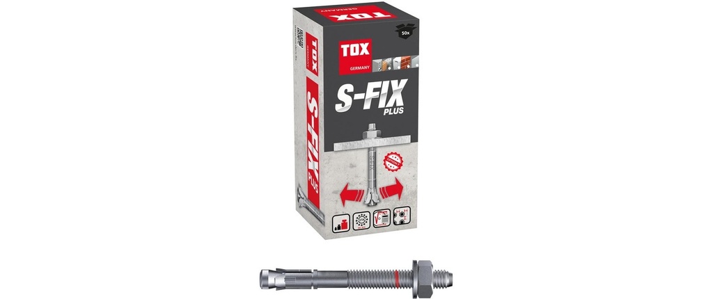 Tox-Dübel Ancoraggio a cuneo S-Fix Plus M10 x 100/20+33 mm (50 pièces)