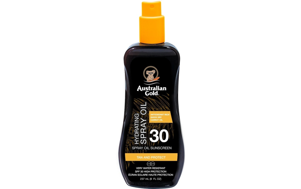 Australian Gold Spray de protection solaire LSF 30 Carrot Intensifier Oil 237 ml