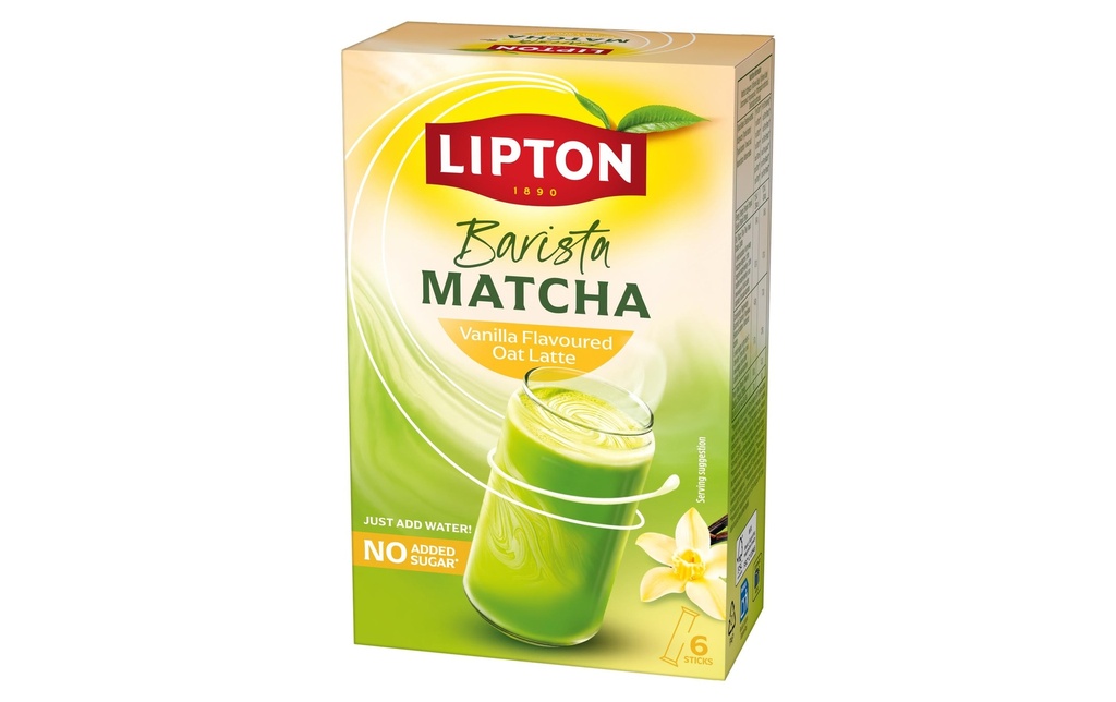 Lipton Barista Matcha Vanilla Oat en poudre 10 sticks de portions