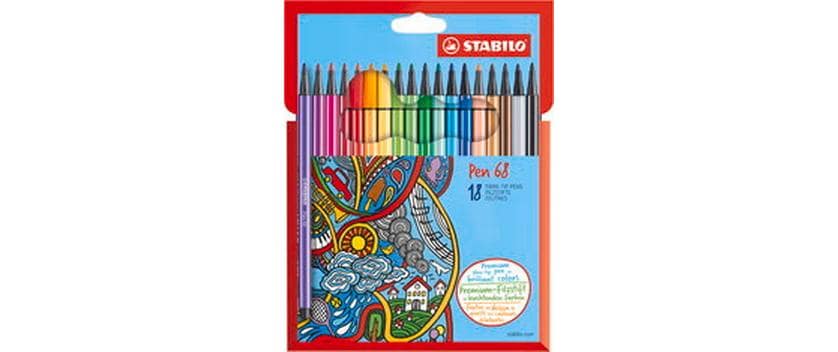 STABILO Pen 68 étui en carton (18 pces)