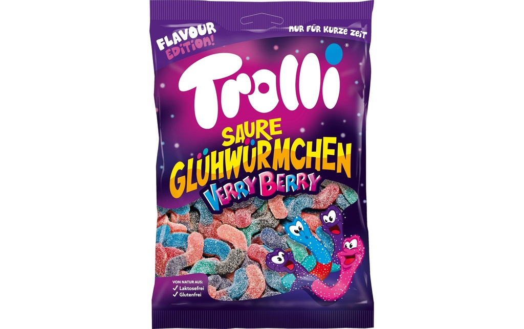 Trolli Bonbons gommeux Luciole acidulée Verry Berry 200 g