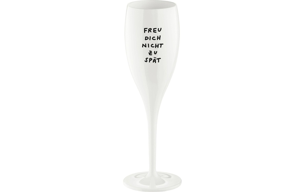 Koziol Verre à champagne Ne te réjouis pas 100 ml, 1 Pièce/s, Blanc