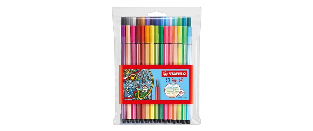 STABILO Pen 68 crayon feutre étui de 30 pièc. (24 + 6 néon)