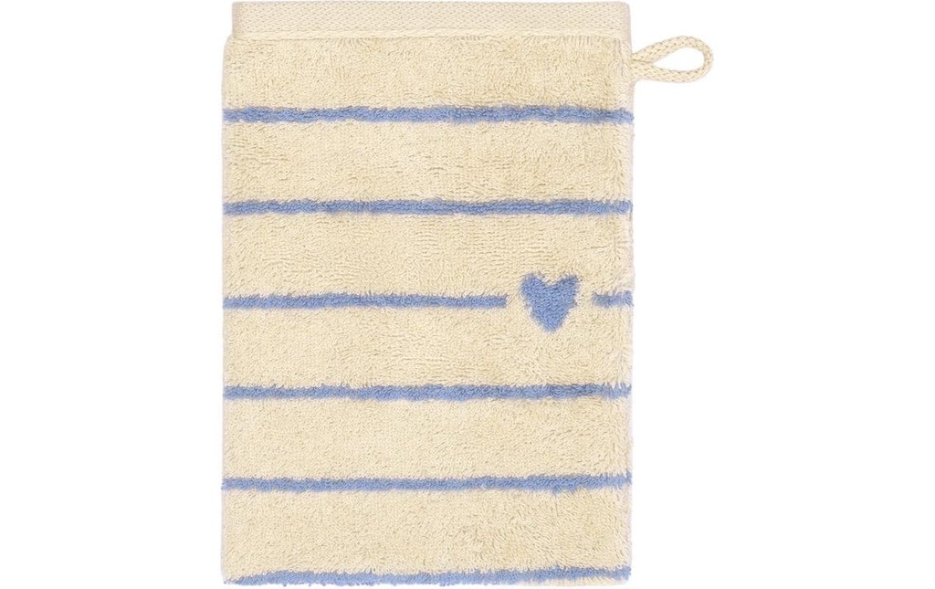 Cawö Gant de toilette Heart Beats 16 x 22 cm, Bleu