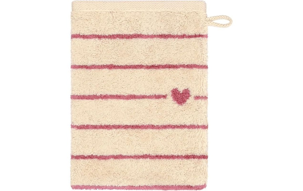 Cawö Gant de toilette Heart Beats 16 x 22 cm, Rose