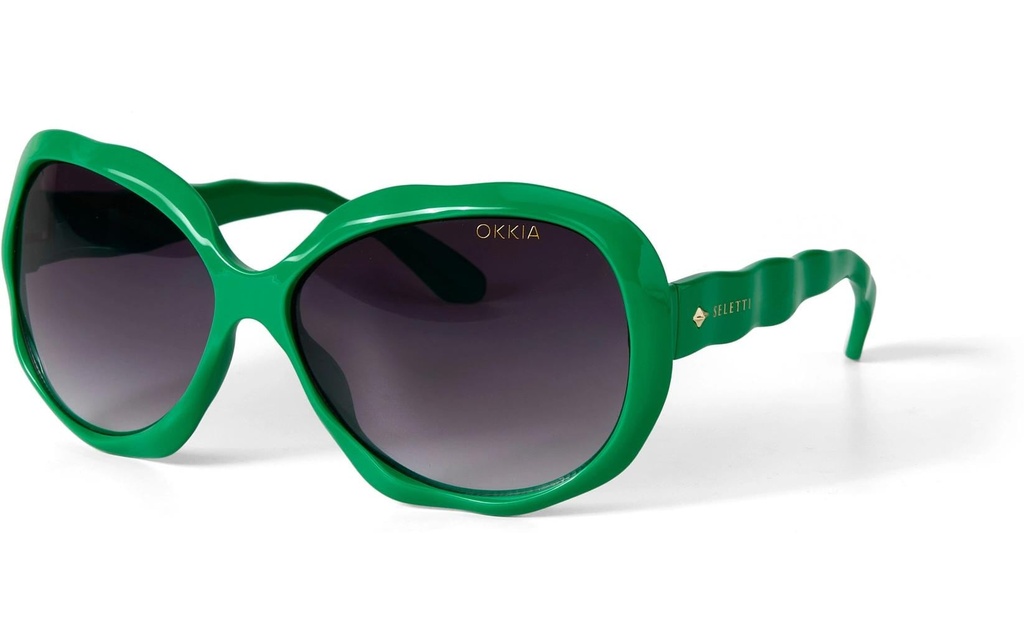 OKKIA Lunettes de soleil Seletti California Vert, Lentille noire