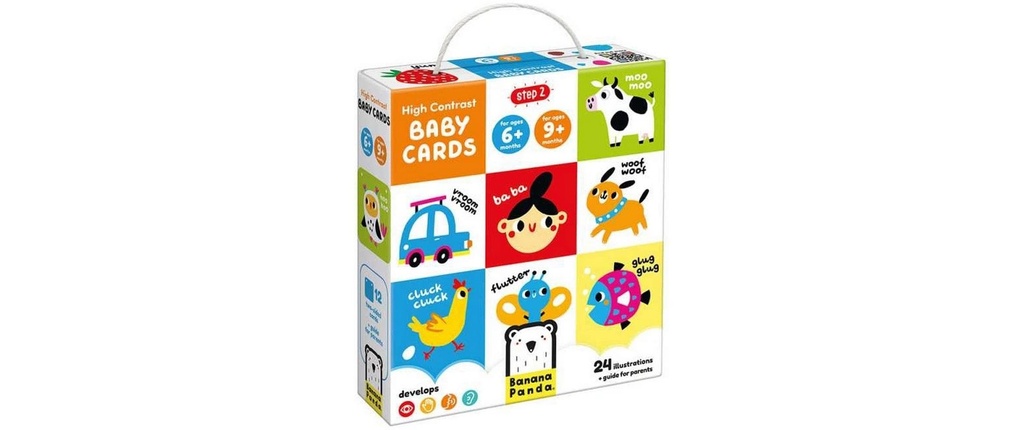 Banana Panda Cartes bébé High Contrast 12 cartes en carton double face
