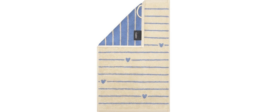 Cawö Serviette pour invité Heart Beats 30 x 50 cm, Bleu