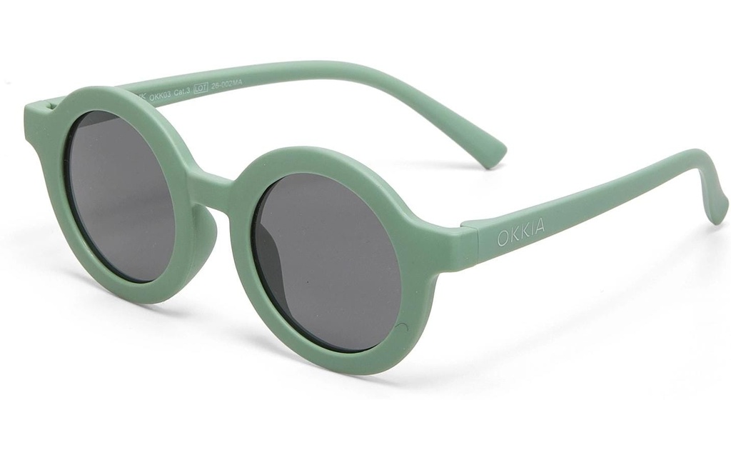 OKKIA Lunettes de soleil pour enfants Tondo, 6-10 ans Green Sage