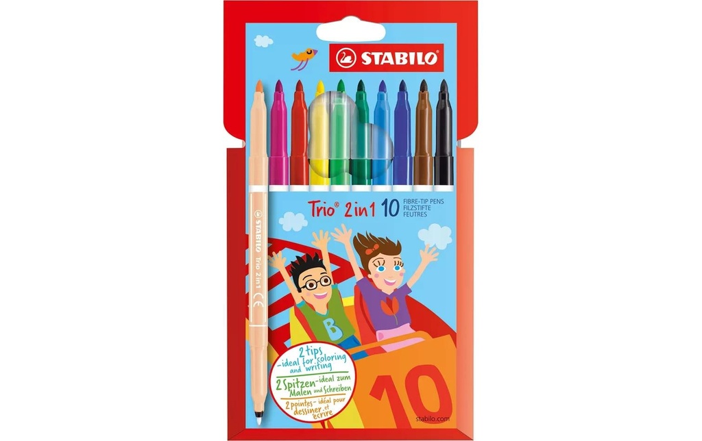 [202220010] STABILO STABILO TRIO 2in1, Twin Pen feutre point fine et grosse