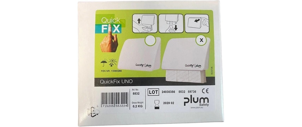 PLUM Distributeur mural de pansements Quick Fix Uno Blanc