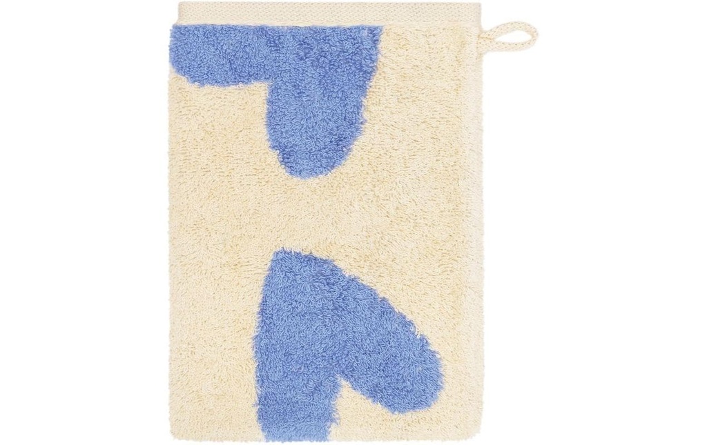 Cawö Gant de toilette Heart Beats 16 x 22 cm, Bleu