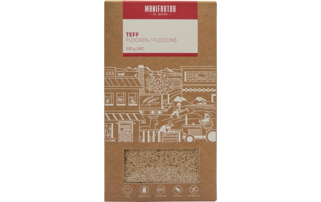 Manifaktur Flocons de teff, sans gluten 200 g