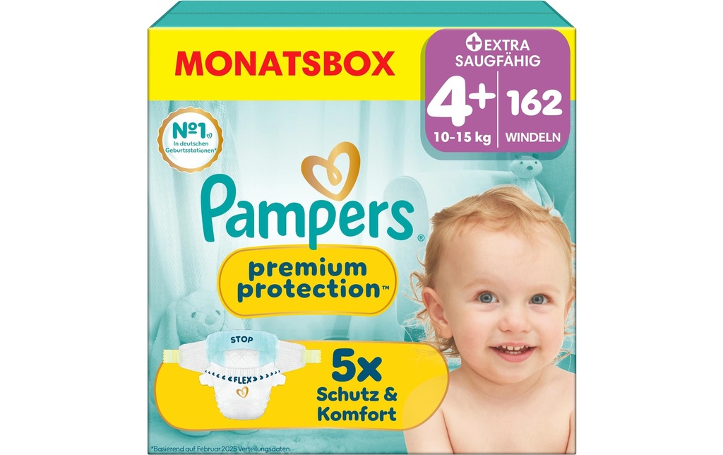 Pampers Couches Premium Protection 4+ Maxi Taille 4+