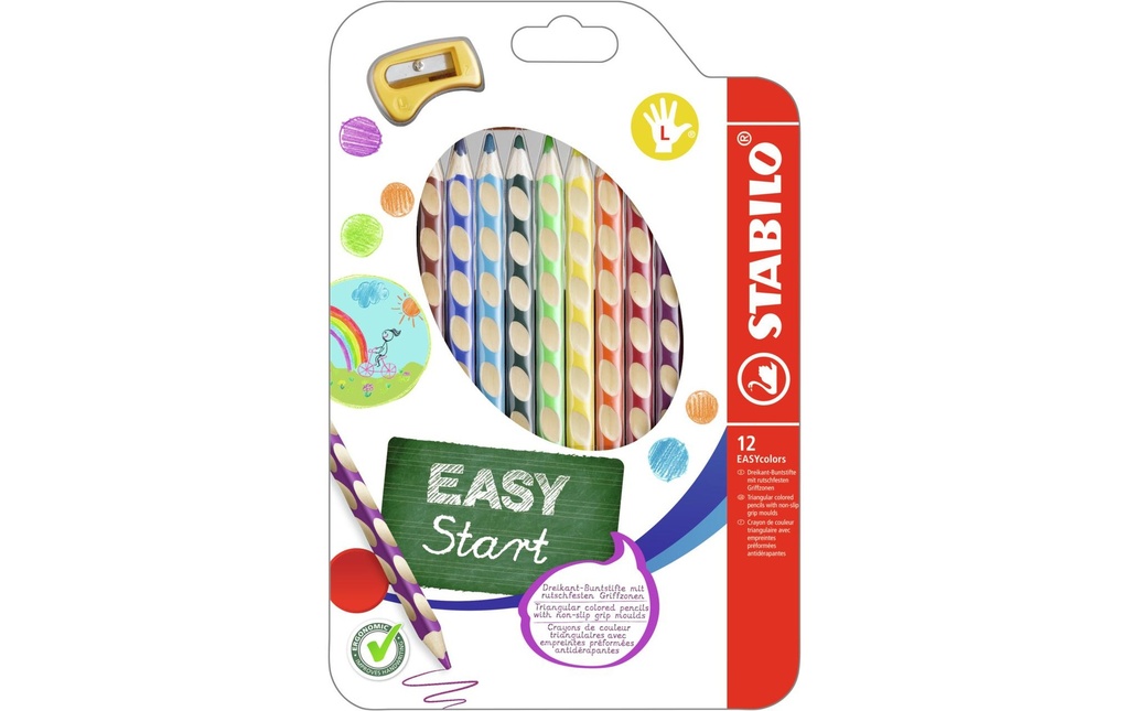 [202331012] STABILO EASYcolorscrayon de couleur p. gauchers, étui de 12