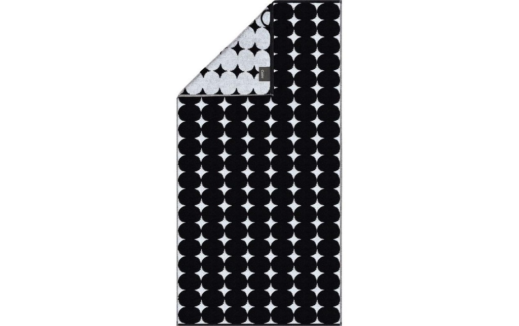 Cawö Serviette de douche Bubbles 80 x 150 cm, Noir/Blanc