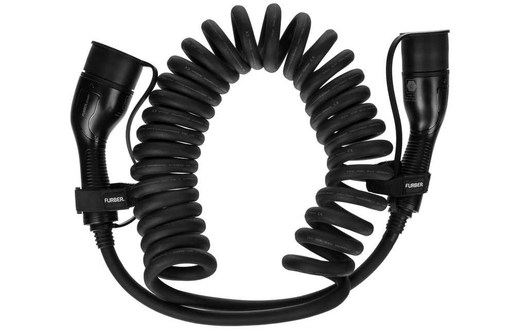 FURBER.power Câble de chargement FREYJA type 2 22 kW 7 m Spirale