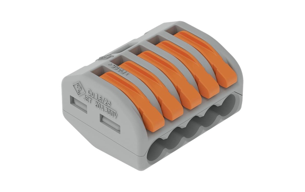 WAGO Borne à fiche CLASSIC 5 x 0.08-4 mm², 5 pièces