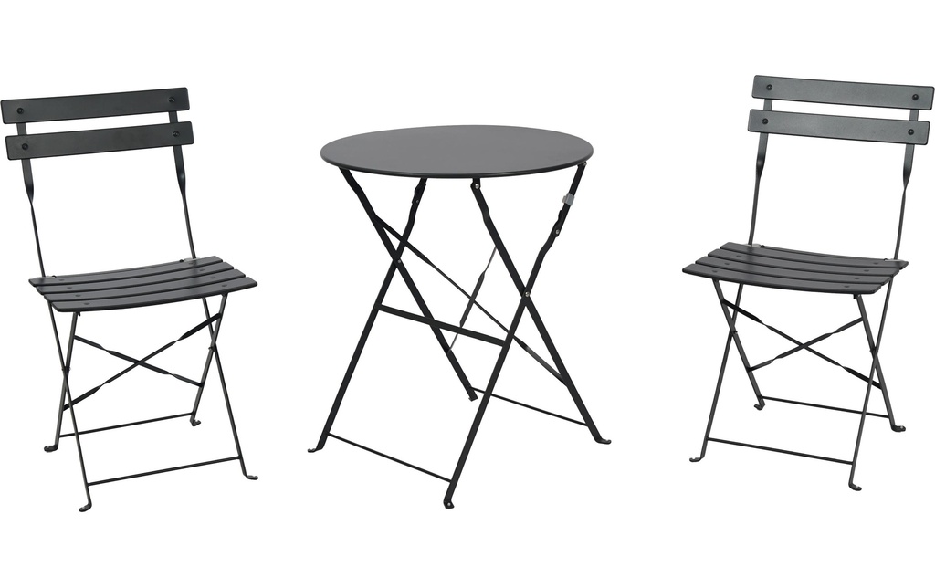 Schou Set de bistrot Sam 71 x 42 x 80cm – noir