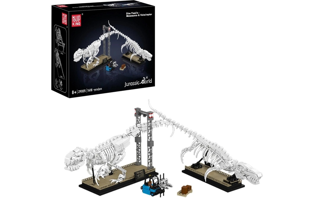 Mould King Mosasaurus et vélociraptor Squelettes de fossiles de dinosaures