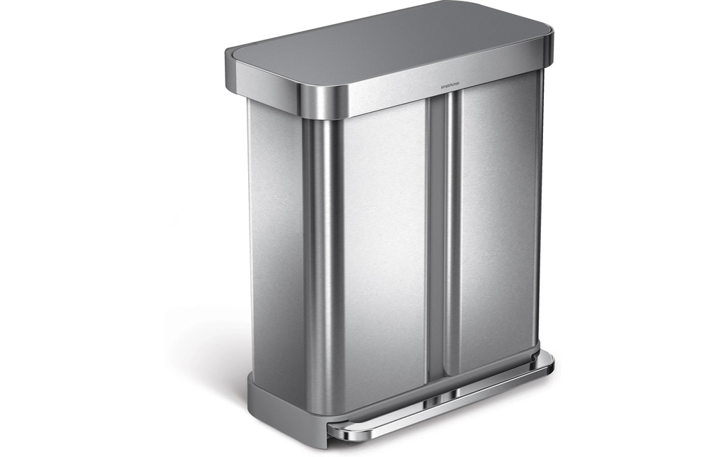 Simplehuman Poubelle Step Can 34+24 l argent