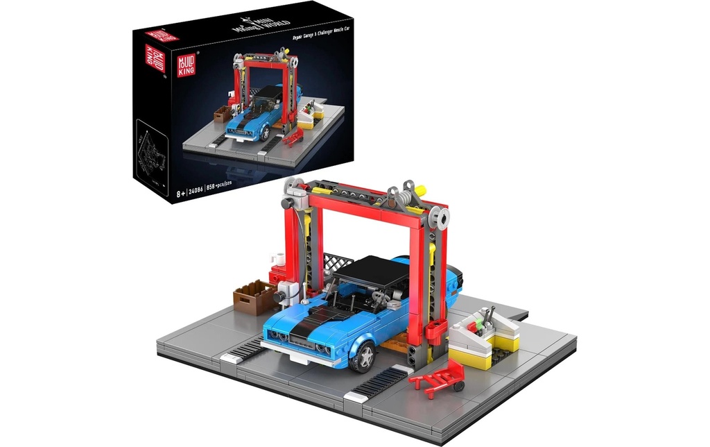 Mould King Atelier et Challenger Muscle Car Diorama d'atelier