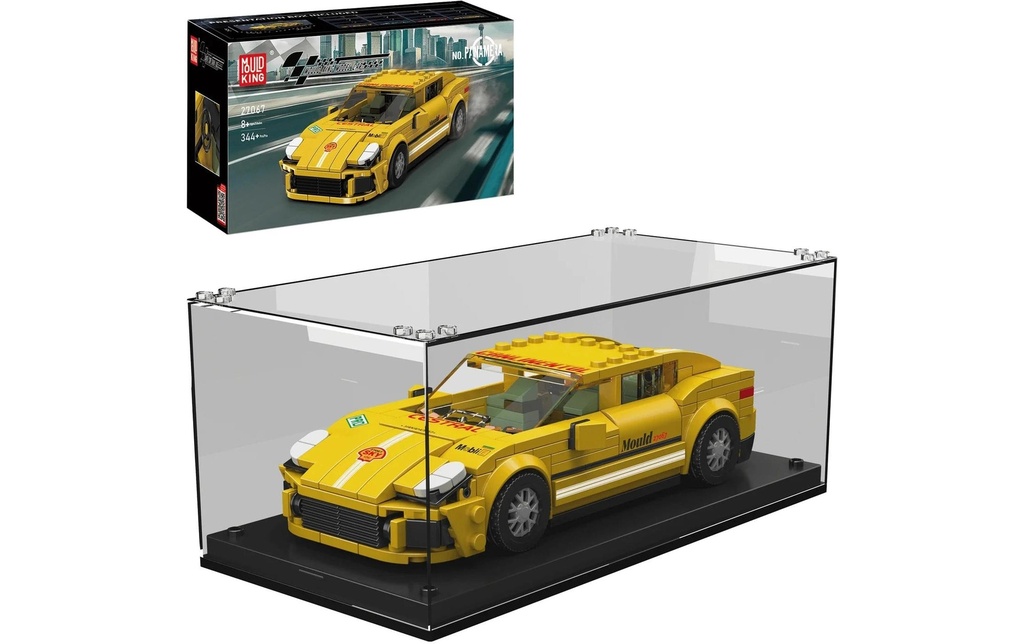 Mould King Voiture de course Panam Jaune Décor Racing 8-Stud-échelle