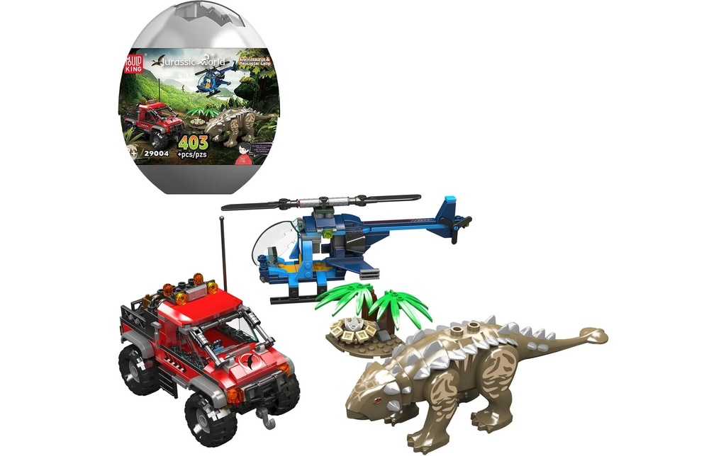Mould King Hélicoptère Ankylosaurus et camp tout-terrain Fans de dinosaures