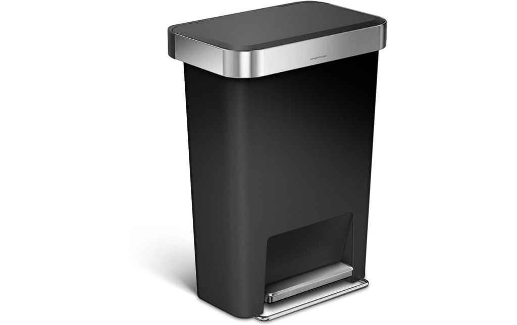 Simplehuman Poubelle à pédale Rectangular Liner Pocket 45 l Noir