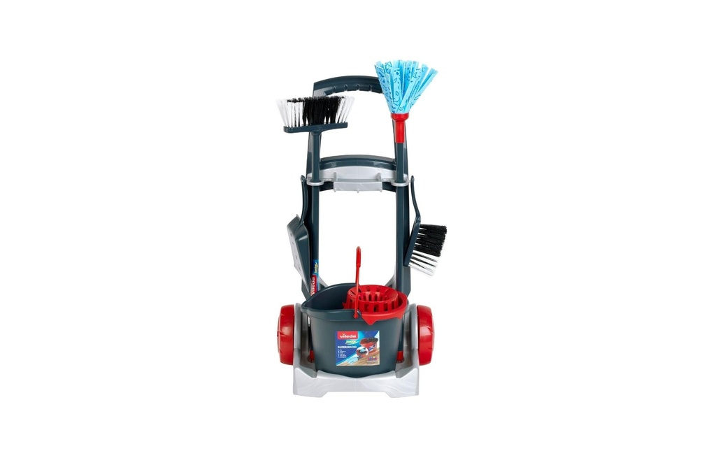 Klein-Toys Jouets de nettoyage Vileda – Chariot à balais 29 x 24 x 60 cm