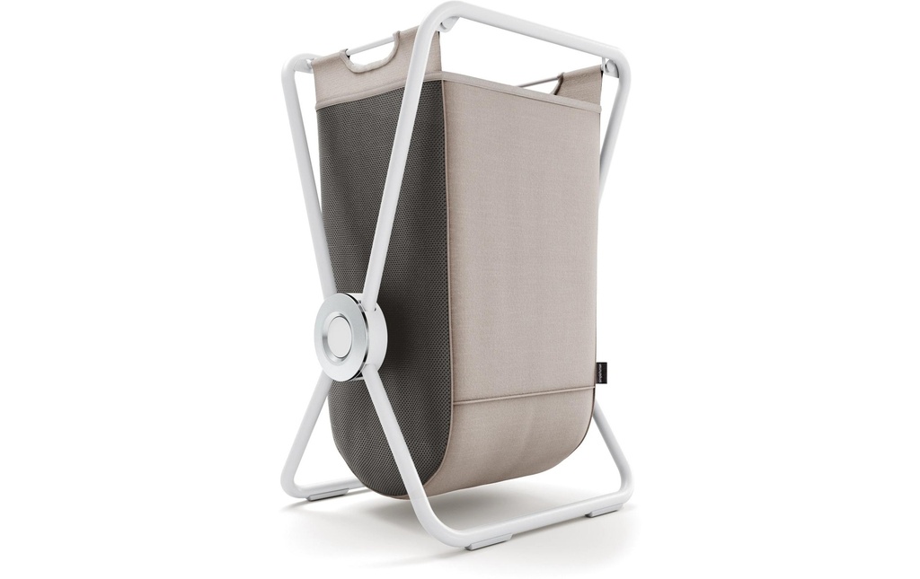 Simplehuman Corbeille à linge Single 150 l, blanc / beige