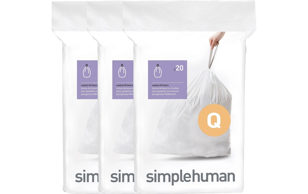 Simplehuman Sacs poubelle Code Q, 50 l, 60 pièces