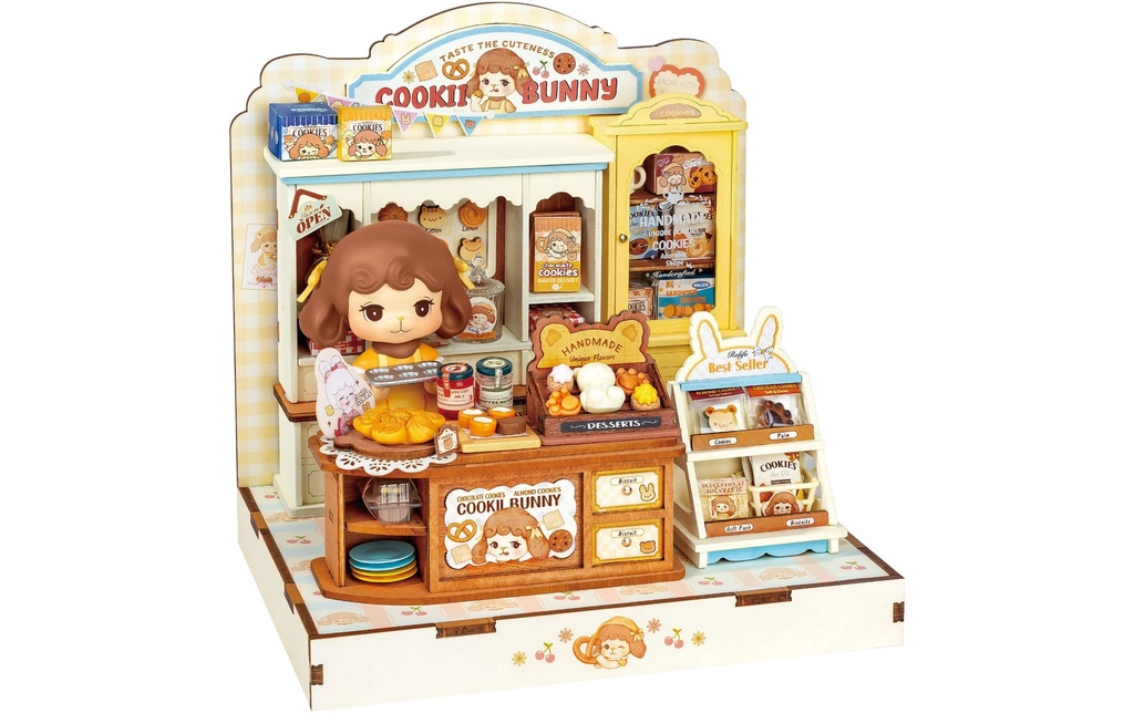 Rolife Kits de montage Cookii Bunny's Cookie Shop Design du café des animaux