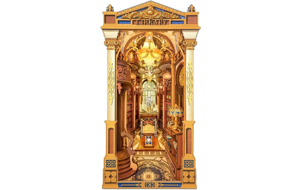 Rolife Kits de montage Library of Wonders Kit de construction en bois contreplaqué 258 pièces