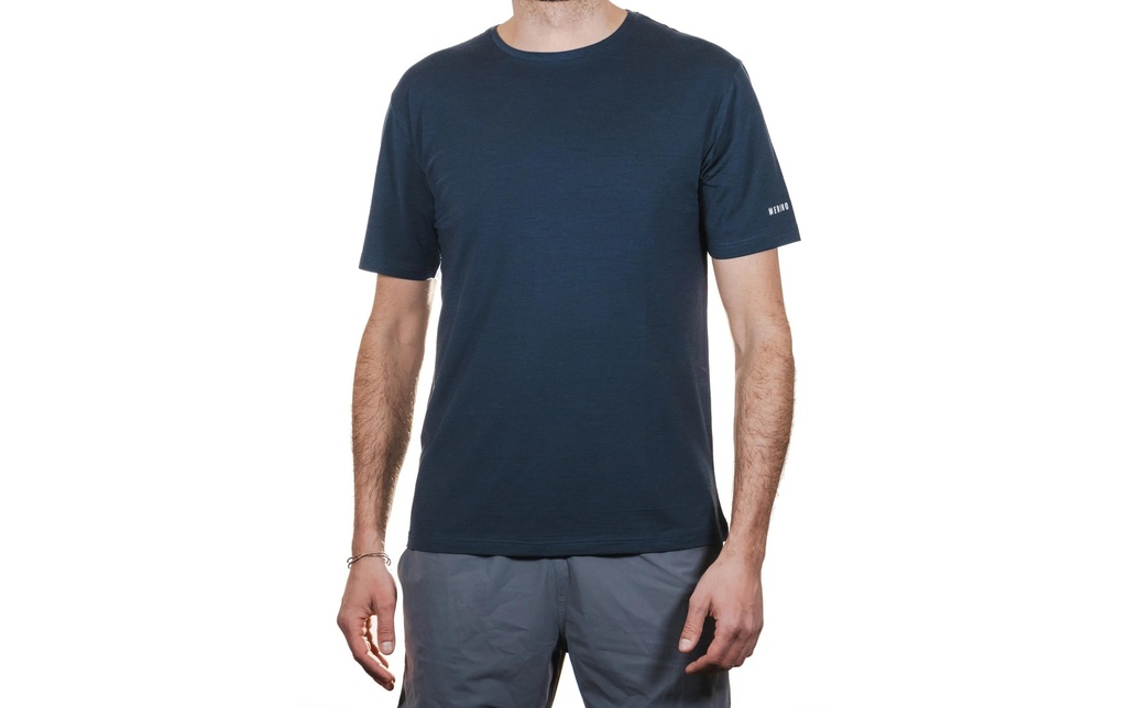 Merino & More Camicia a maniche corte T-shirt fonctionnel S, Bleu foncé