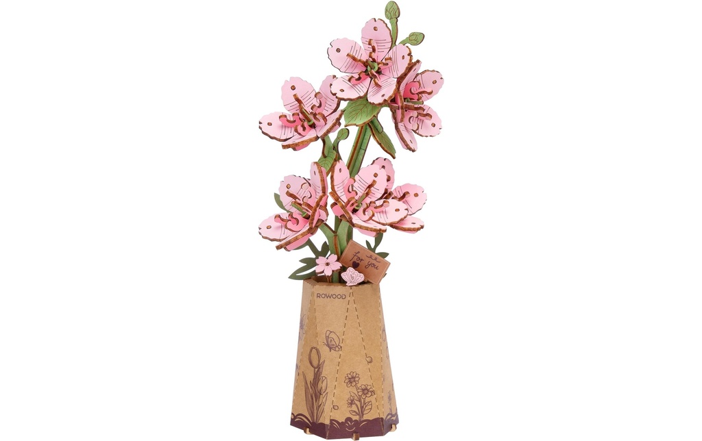 Rowood Kits de montage Sakura Modèle 3D en bois Sakura fleur de cerisier 113 pièces