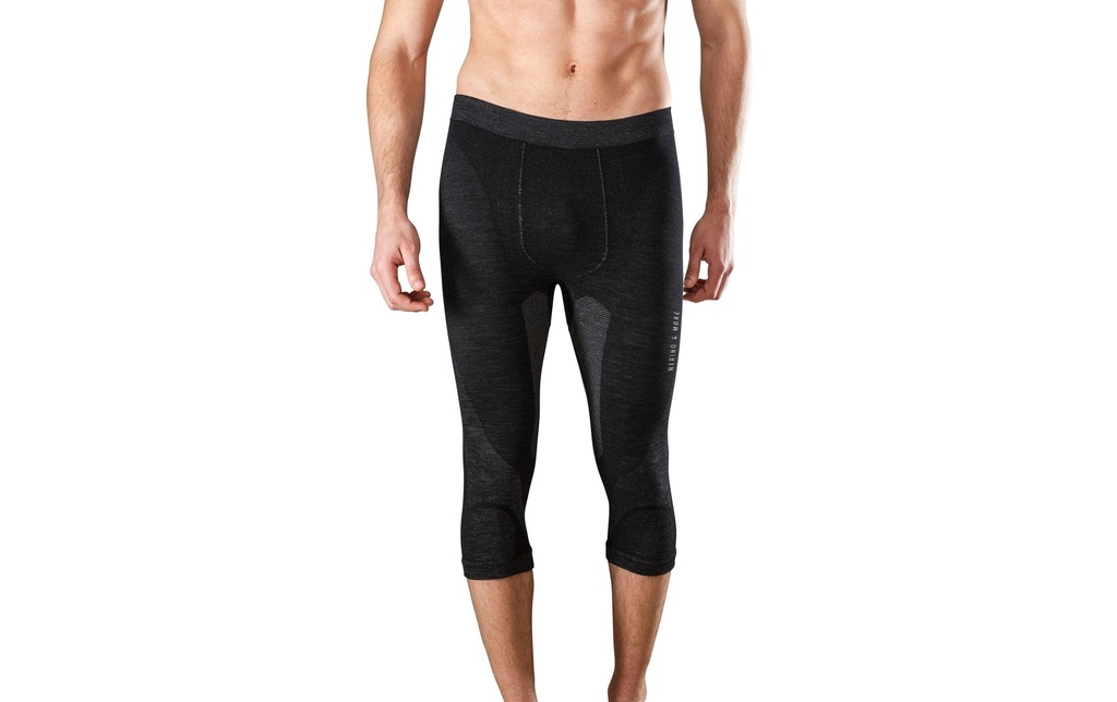 Merino & More Caleçon fonctionnel 3/4 pour hommes S, Noir