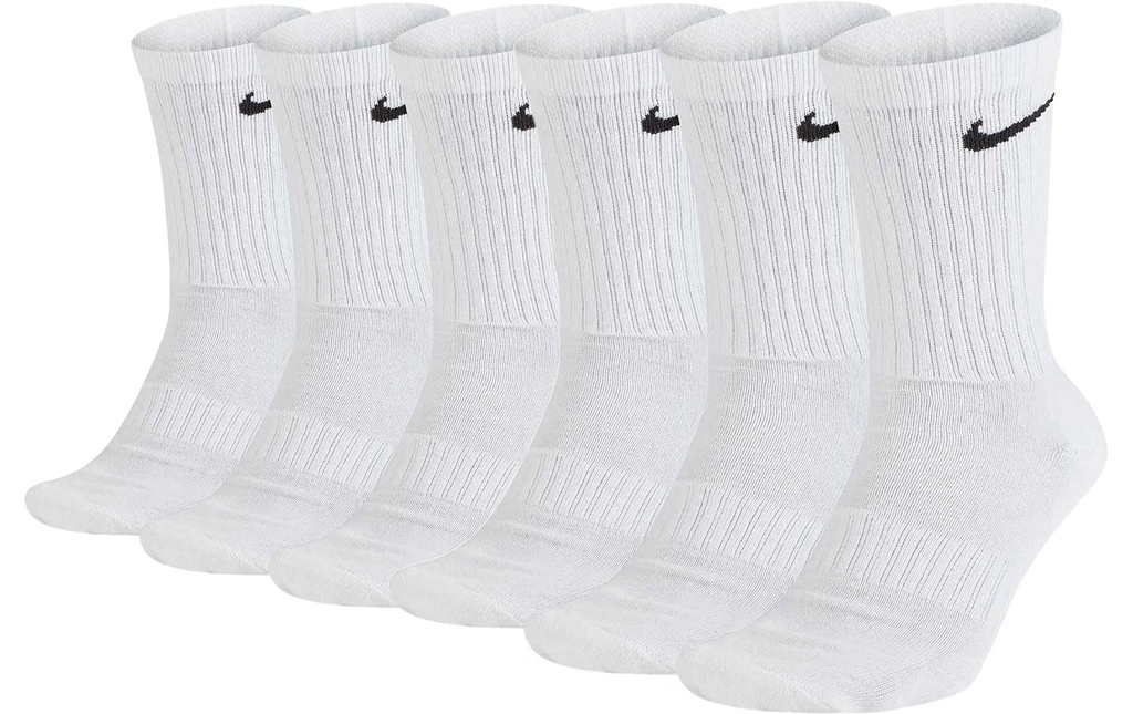 NIKE Chaussettes Nike Cushioned Training Crew 6-Pack 38 - 42, Blanc