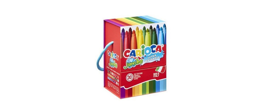 Carioca Jumbo Box, 6 mm, multicolores, 30 pièces