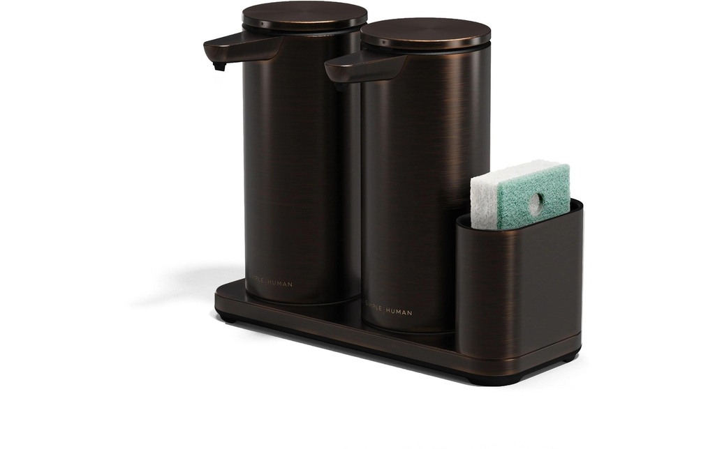 Simplehuman Dispenser a sensore con custodia Dual Sensor Pump 2 x 414 ml, bronze