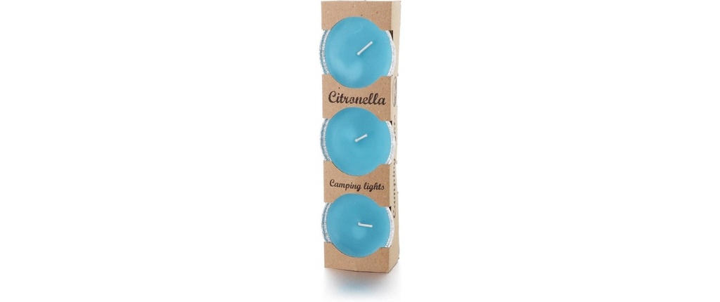 balthasar Bougie de jardin Camping Lights Citronella 3 pièces, bleu