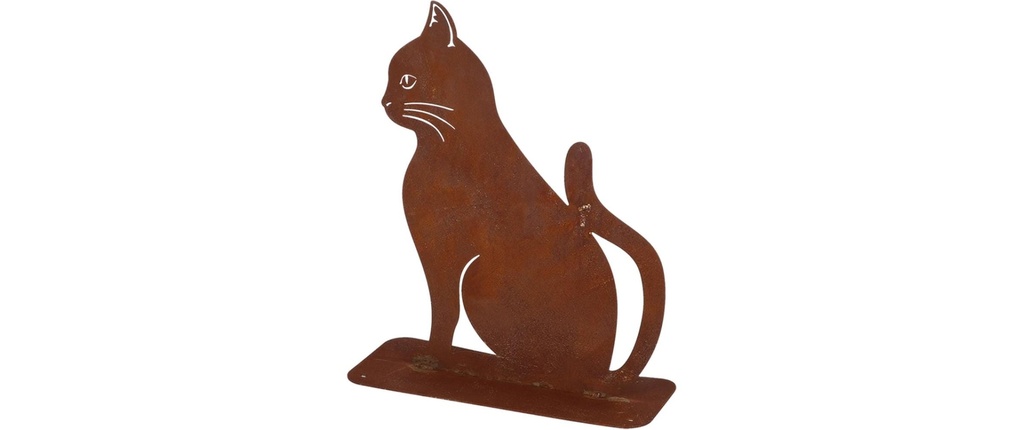 Esschert Design Figure décorative Chat rouillé Acier de construction finition rouille